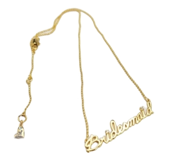 Betsy Johnson Bridesmaid Gold Tone Necklace Christmas gift - Picture 2 of 4